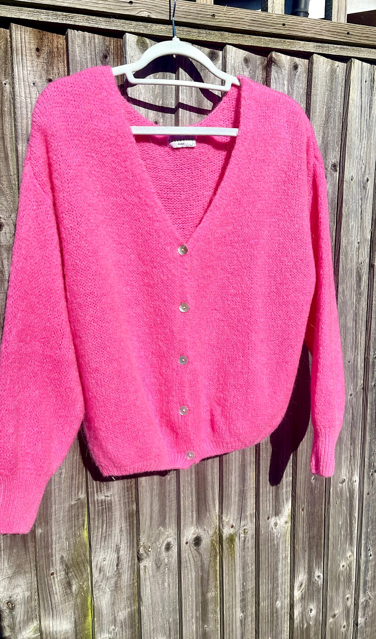 Candy Pink V Neck Cardi