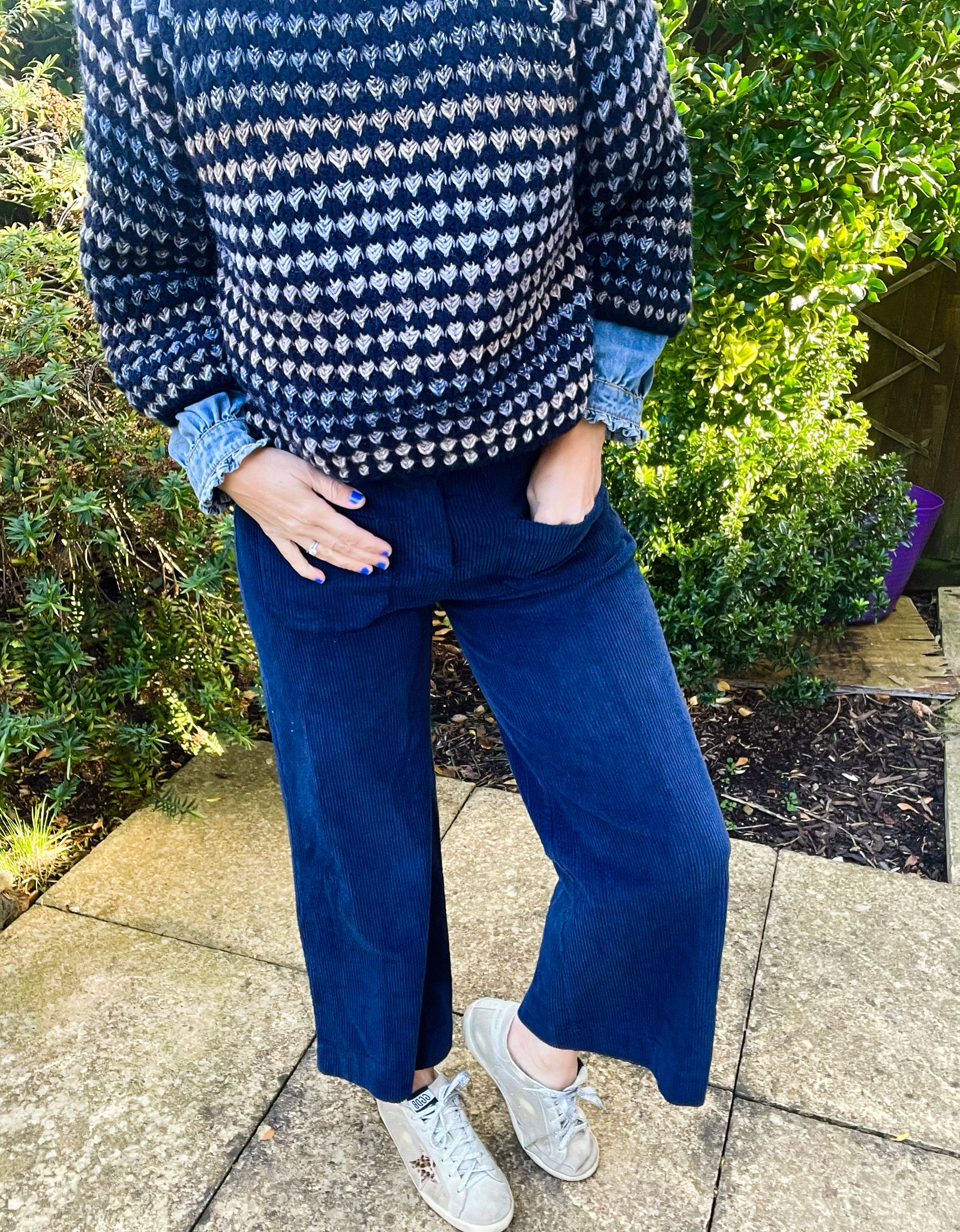 Navy Front Pocket Cords