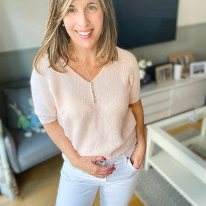 Baby Pink Buttoned Jumper