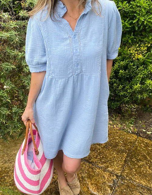 Load image into Gallery viewer, Waffle Dress - powder blue
