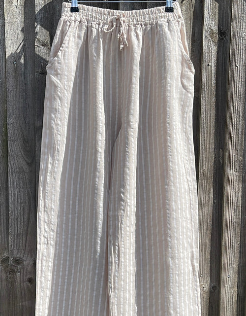 Load image into Gallery viewer, Nellie Trousers - biscuit stripe

