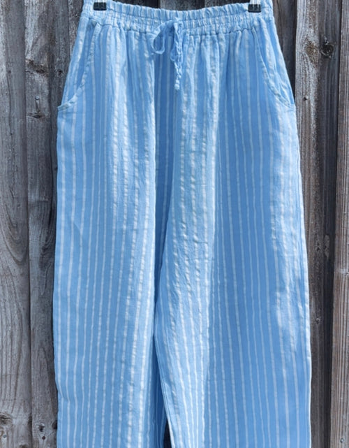Load image into Gallery viewer, Nellie Trousers - blue stripe
