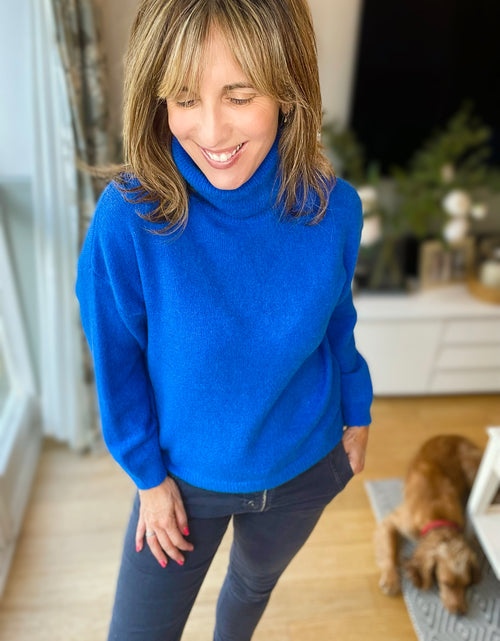 Load image into Gallery viewer, Cobalt Soft Roll-neck Jumper
