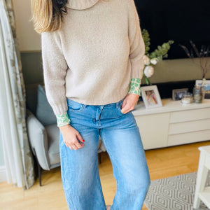 Daisy Roll-Neck - oatmeal