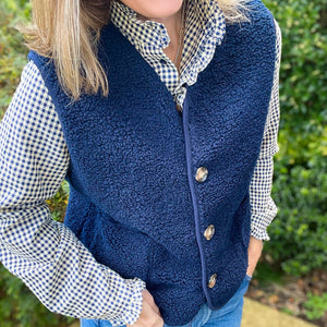 Navy Teddy Gilet
