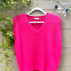 Fuchsia V-Neck Tank-Top