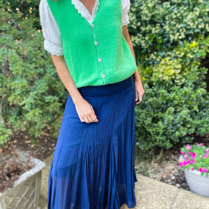 Green Buttoned Tank-top