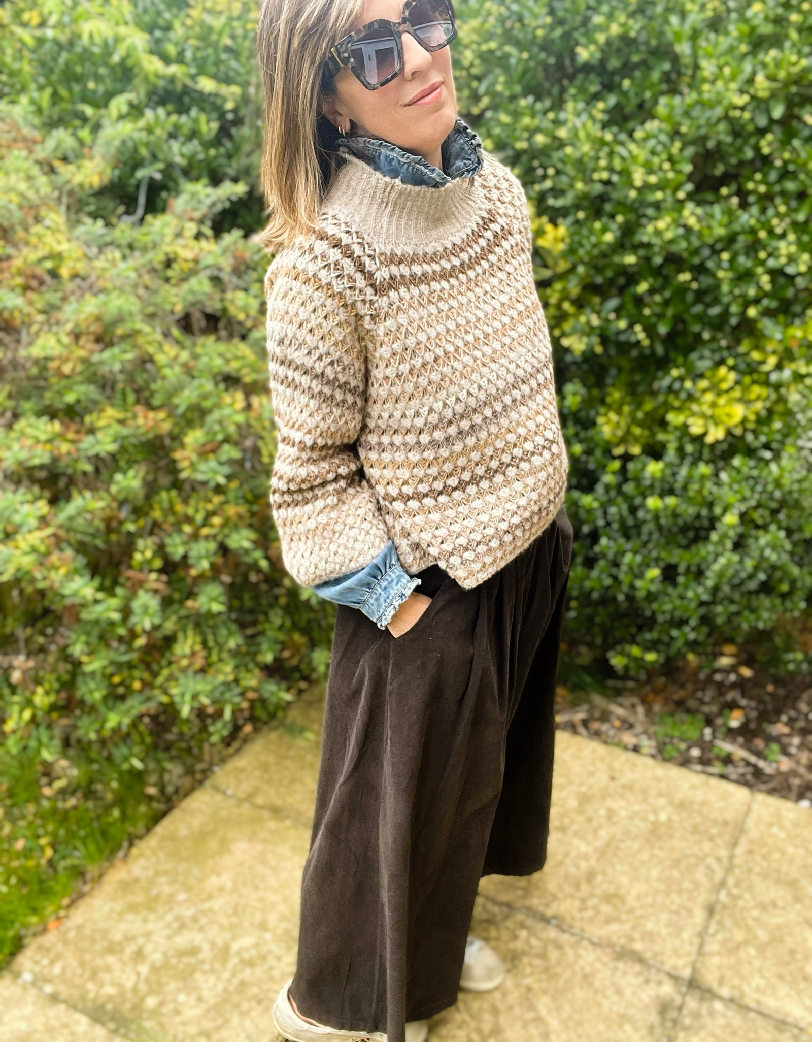 Chocolate Cord Palazzo Pants