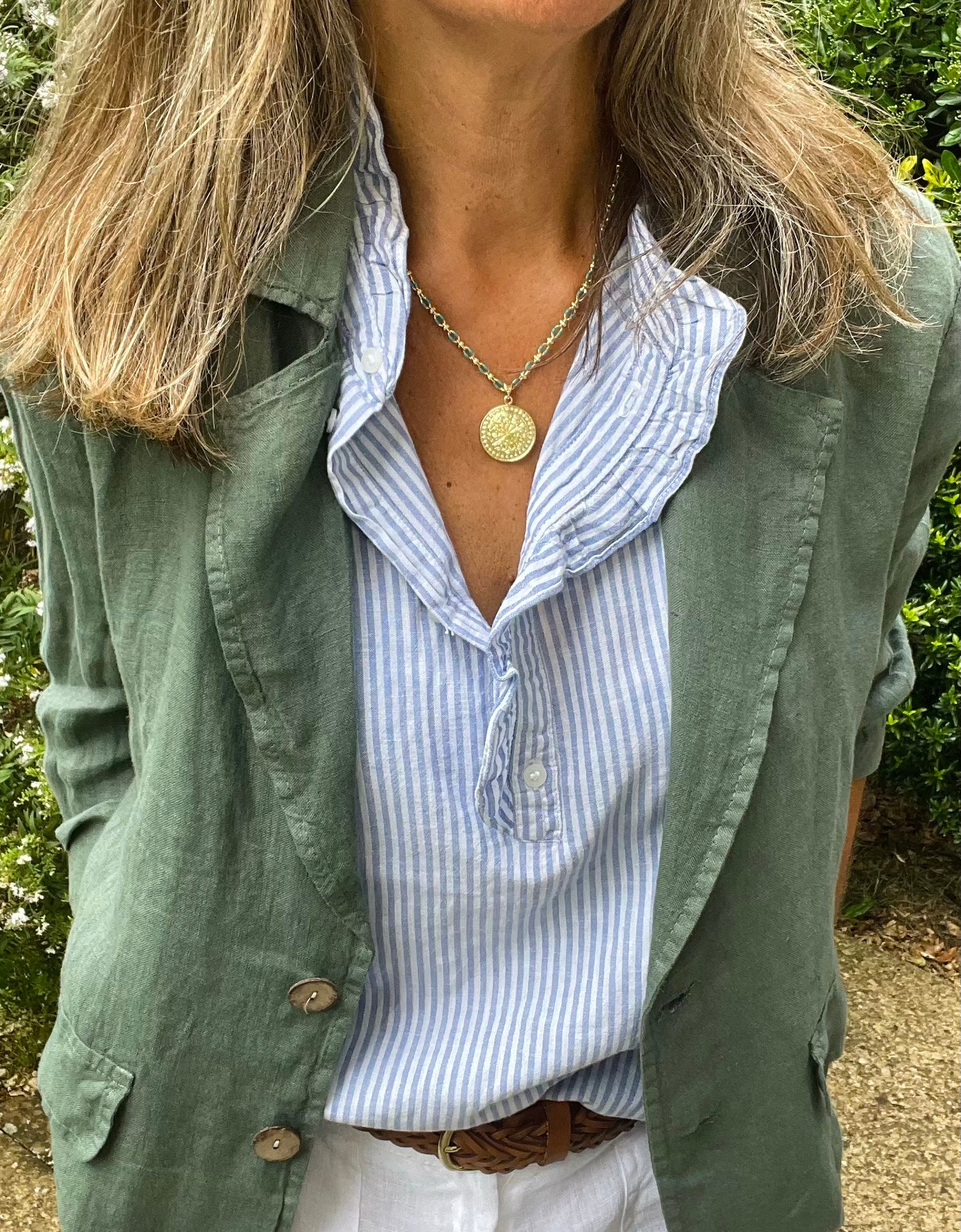 Linen Blazer - khaki