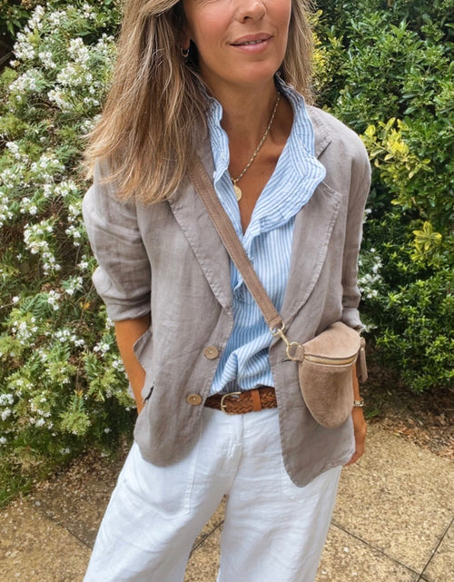 Load image into Gallery viewer, Linen Blazer - mocha
