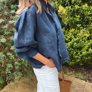 Navy Linen Shirt
