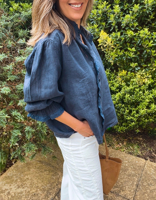 Load image into Gallery viewer, Navy Linen Shirt

