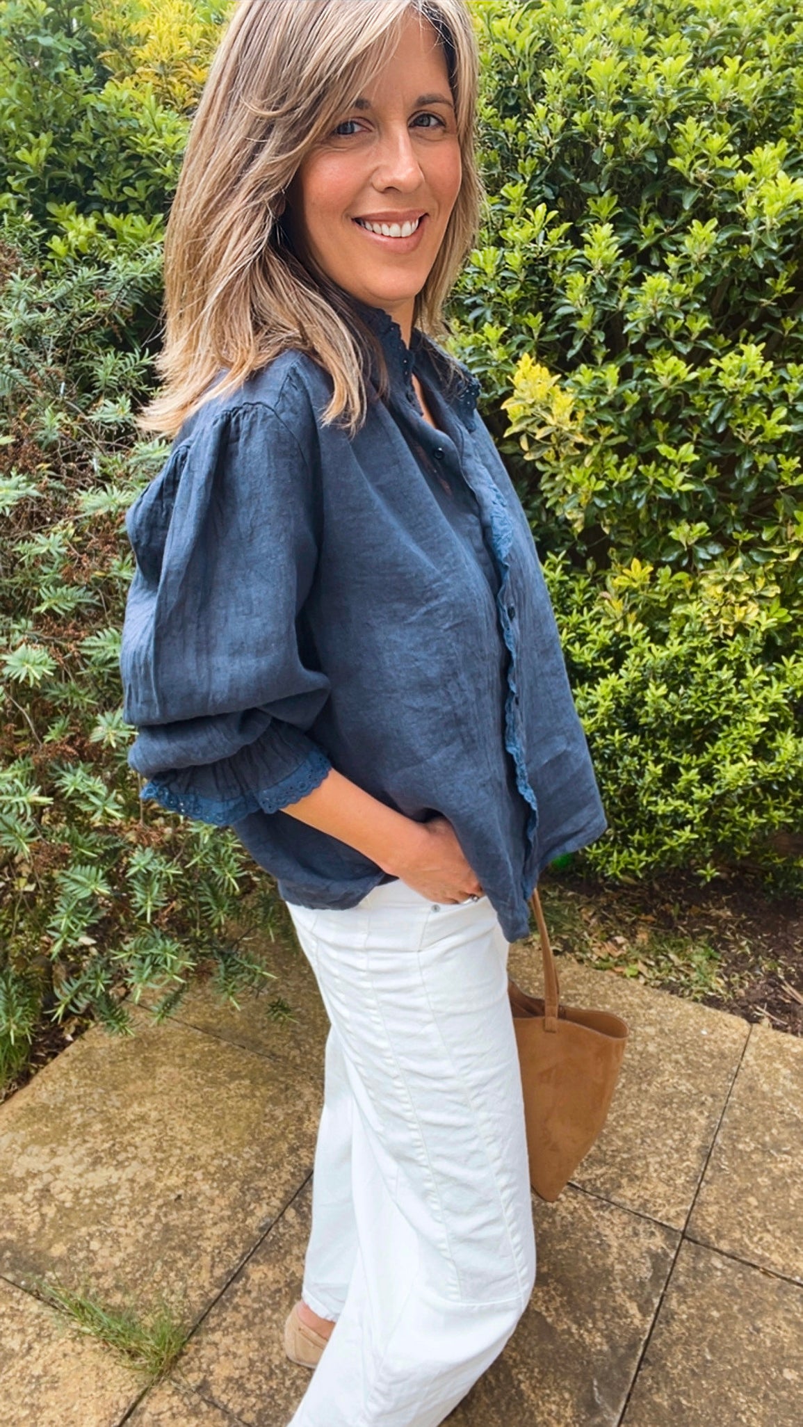 Navy Linen Shirt