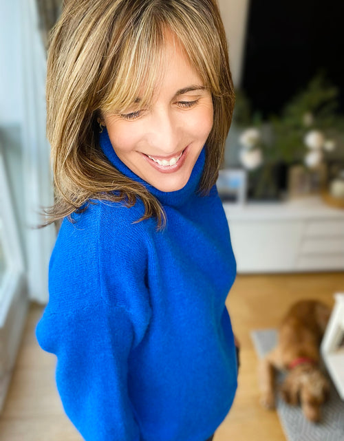 Load image into Gallery viewer, Cobalt Soft Roll-neck Jumper
