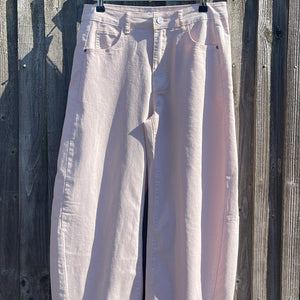 Pale Pink Barrel Jean