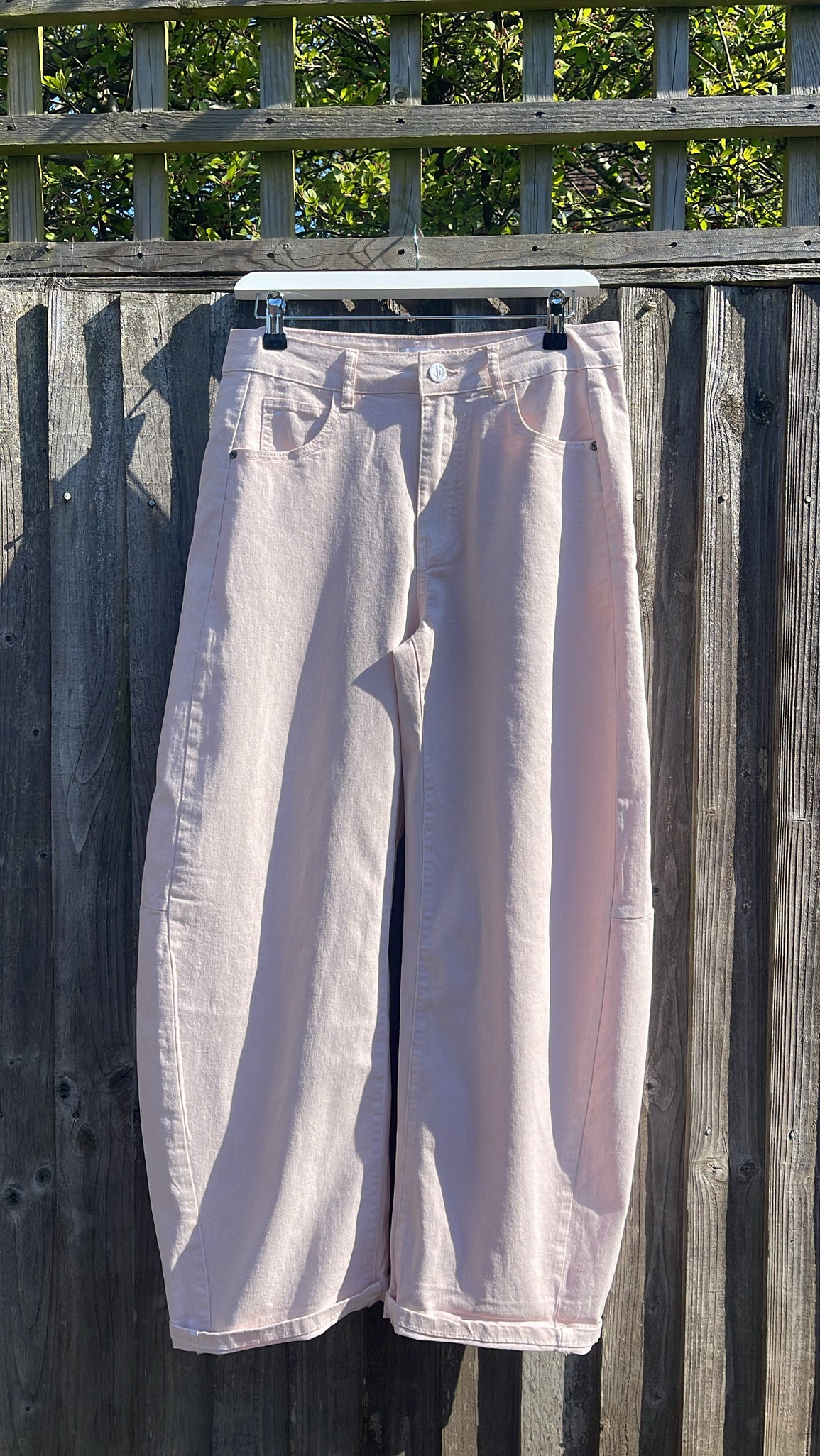 Pale Pink Barrel Jean
