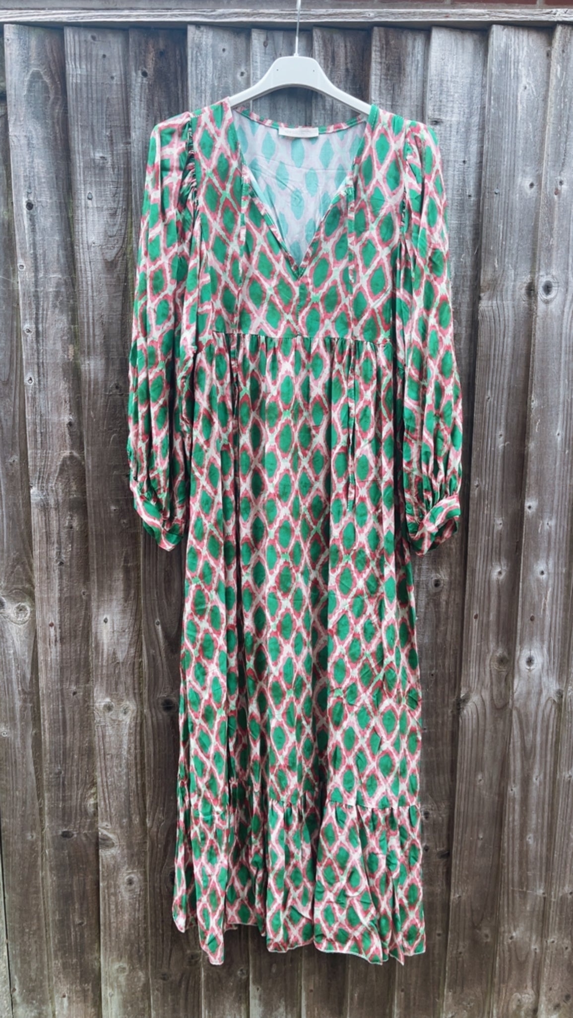 Indigo Dress - green & pink
