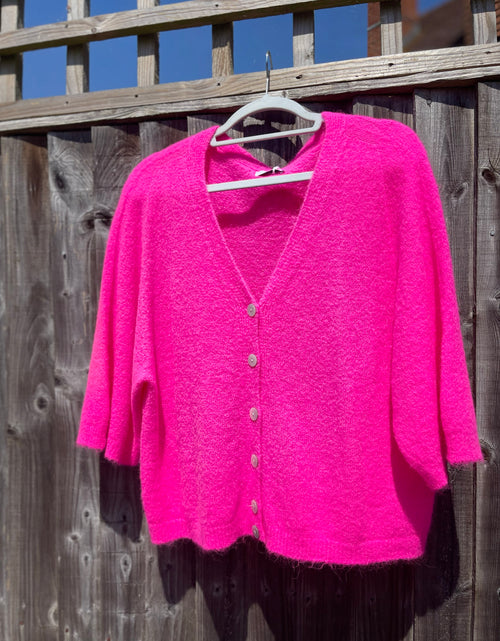 Load image into Gallery viewer, Hot Pink V Neck Cardi
