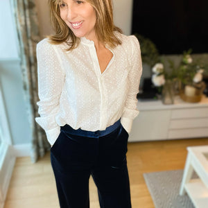 Navy Velvet Trousers