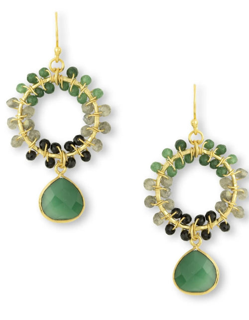 Load image into Gallery viewer, Talia Dark Green Earrings
