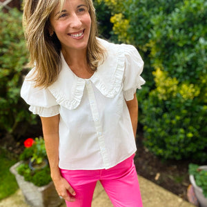 White Peter Pan Shirt