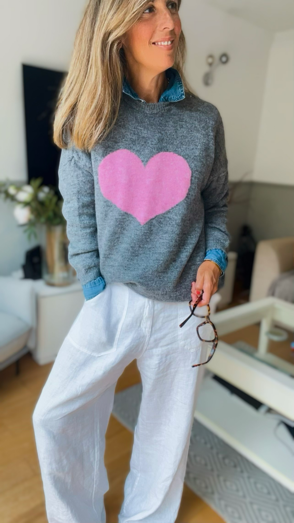 Love Jumper - grey/pink