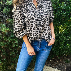 Polly Blouse - leopard print