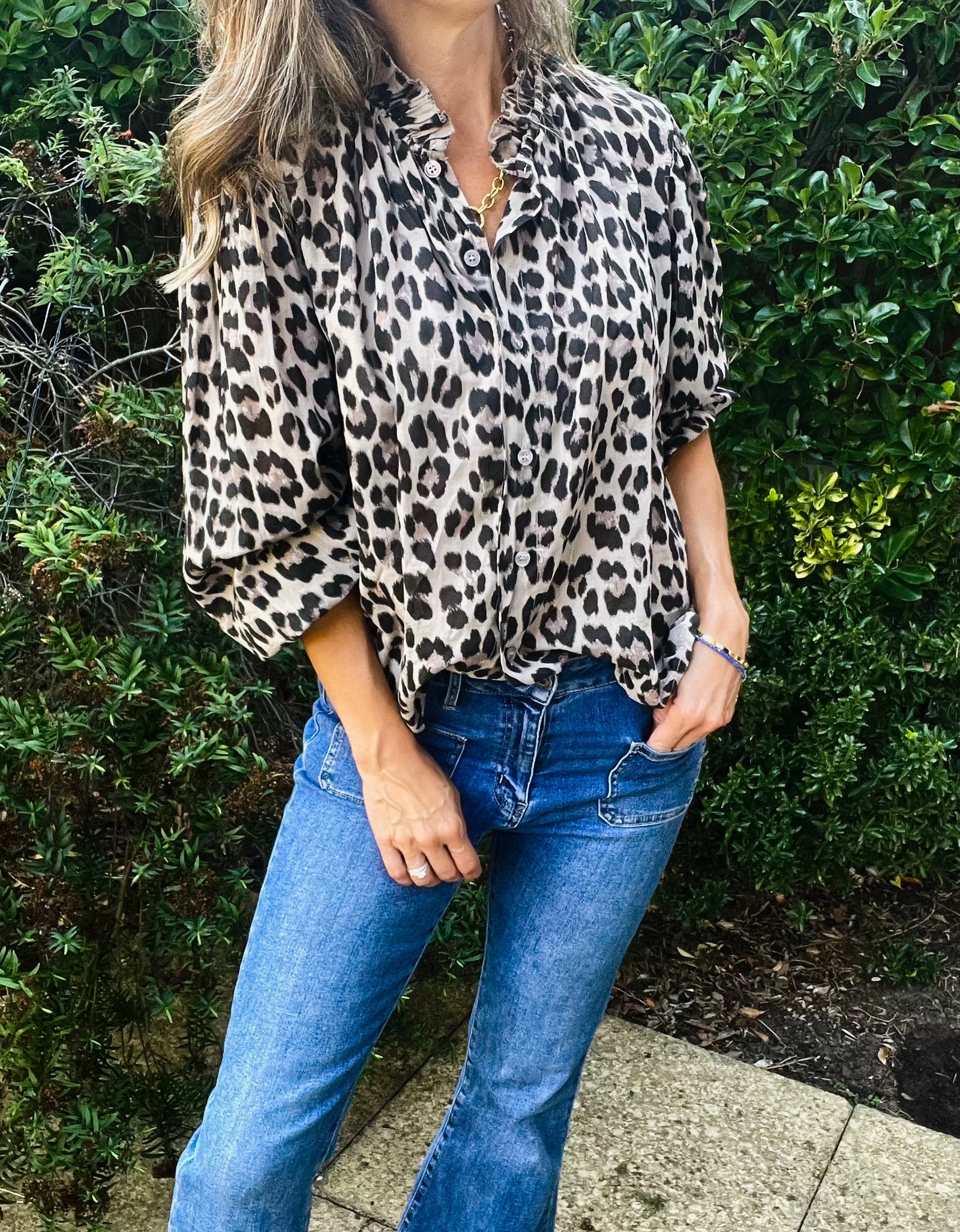 Polly Blouse - leopard print