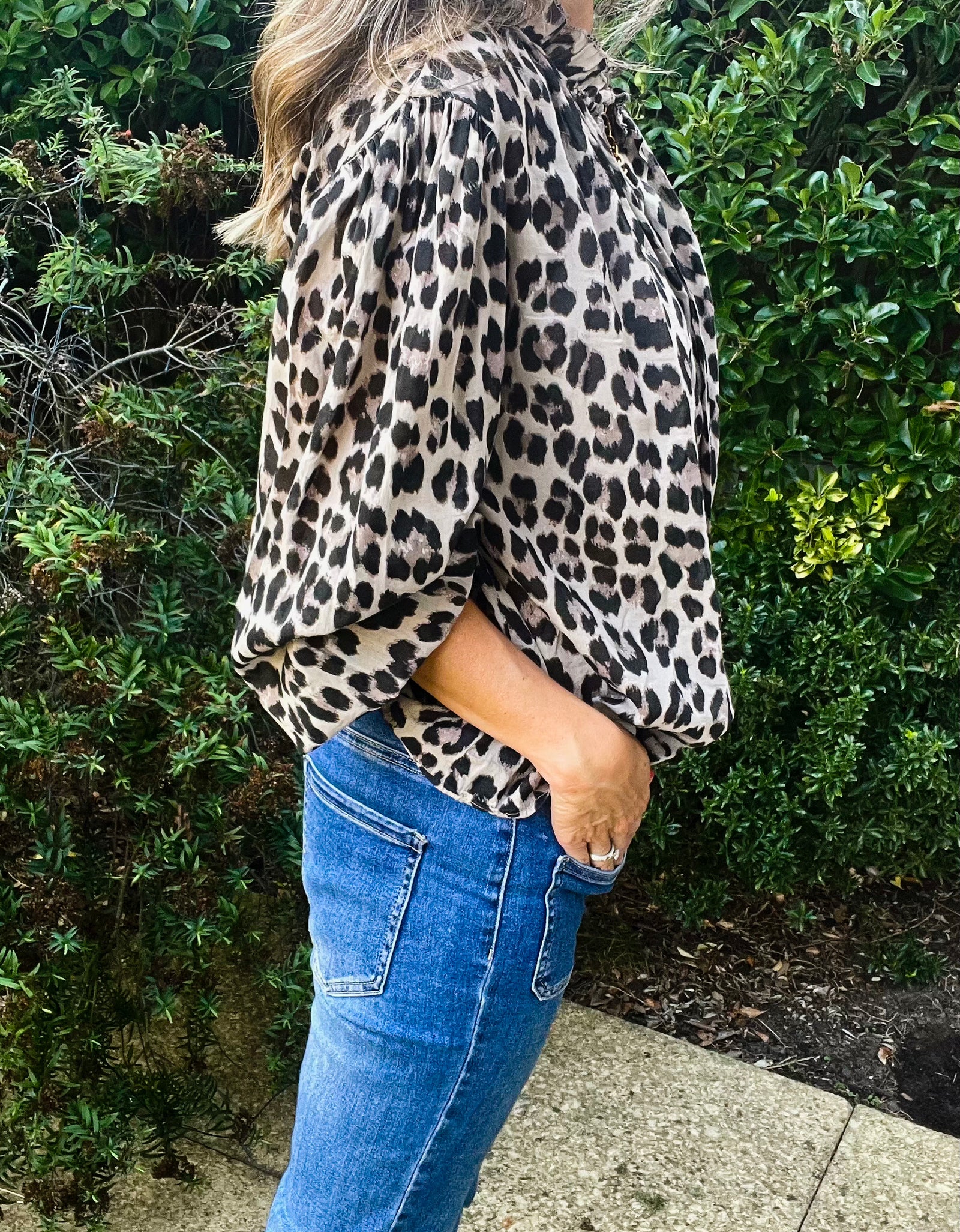 Polly Blouse - leopard print