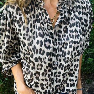 Polly Blouse - leopard print