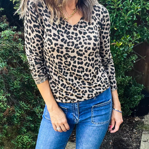 Leopard Print Top - brown