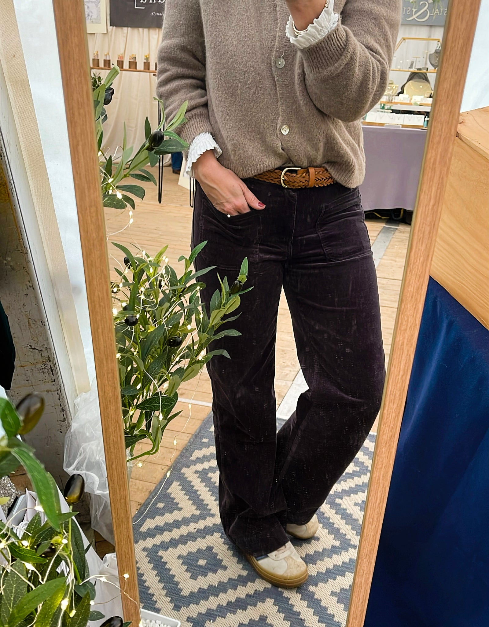 Dark Grey Front Pocket Cords