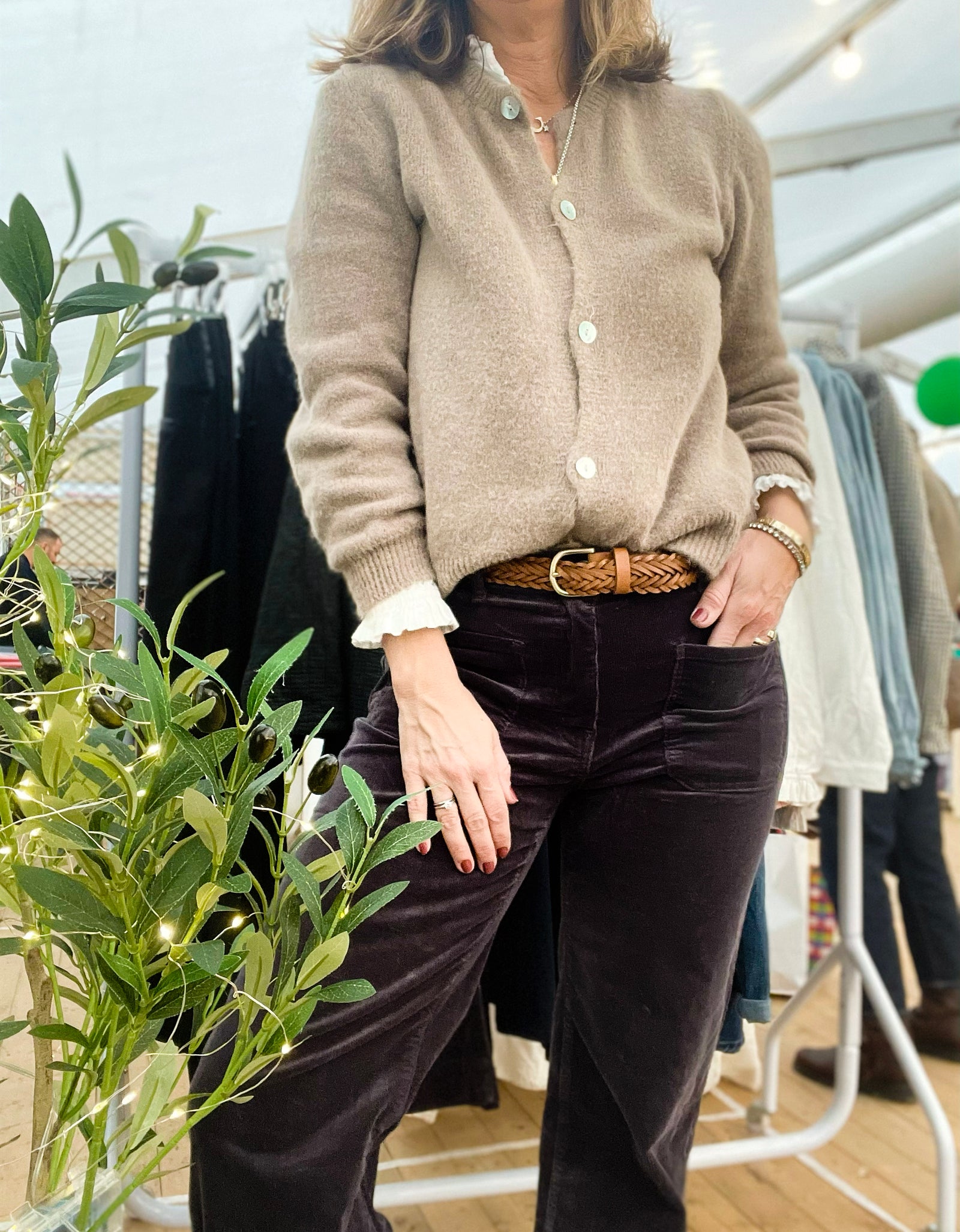 Dark Grey Front Pocket Cords