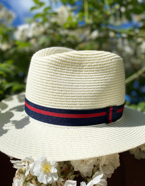 Load image into Gallery viewer, Blue &amp; Red Stripe Hat Band
