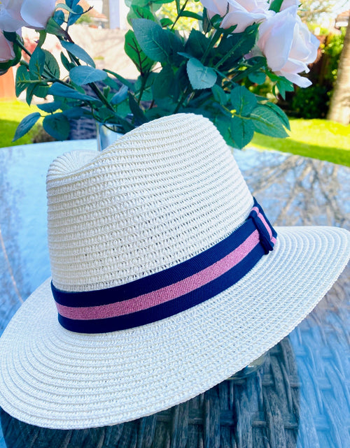 Load image into Gallery viewer, Navy &amp; Pink Hat Band
