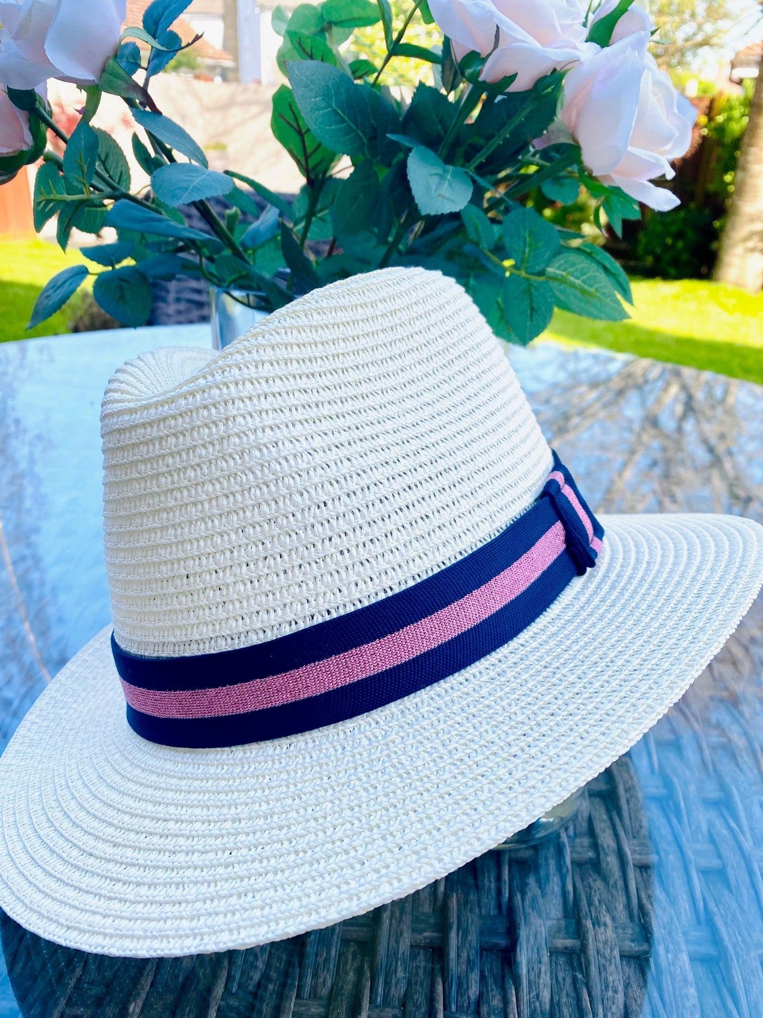 Navy & Pink Hat Band