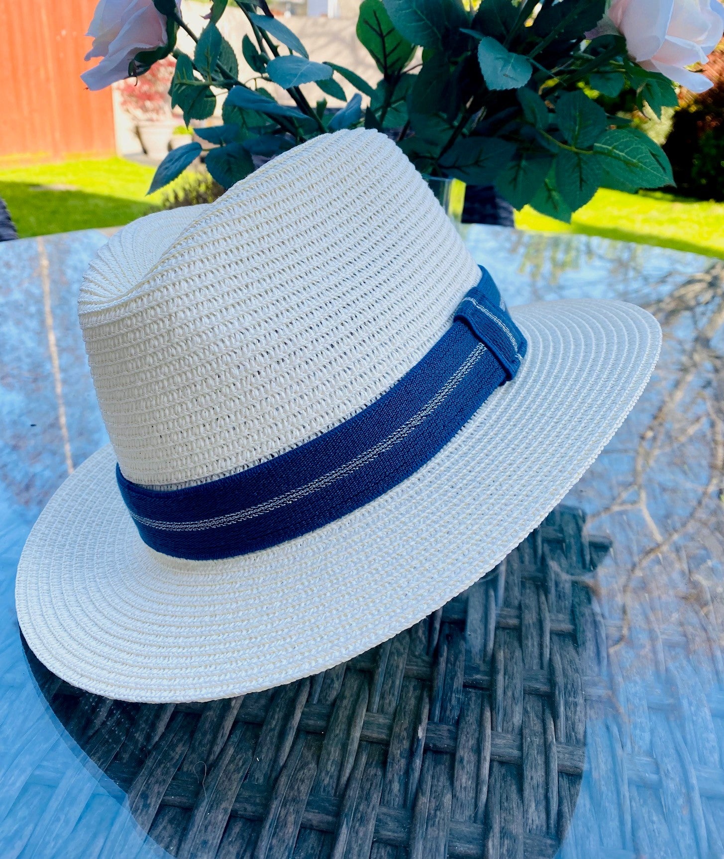 Blue & Silver Stripe Hat Band