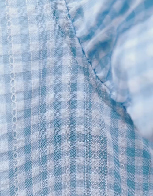 Load and play video in Gallery viewer, Lottie Gingham Shirt Blue
