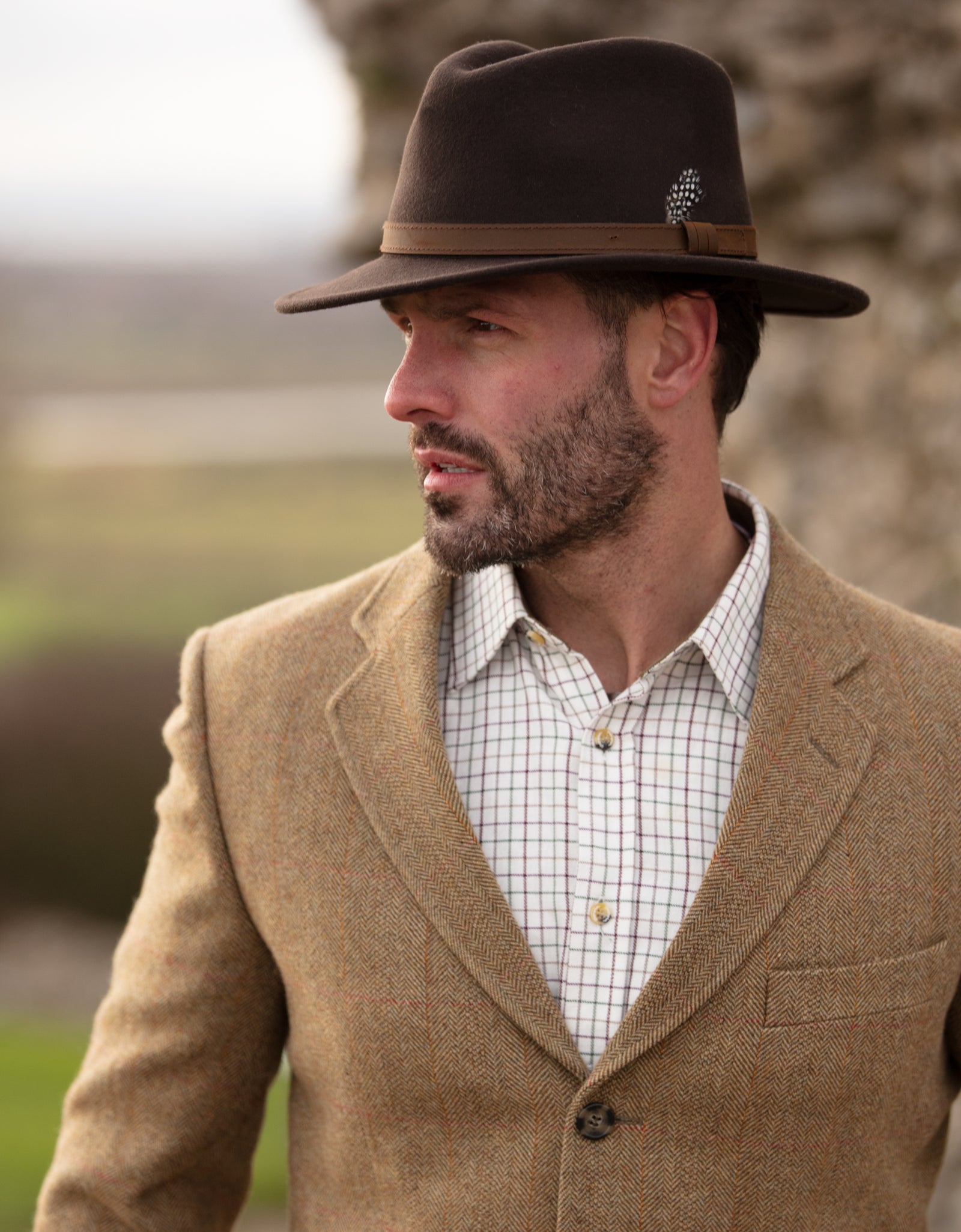 Men's Brown Wool Fedora S - Main Image