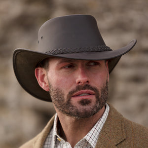 Men's Brown Australian Leather Hat