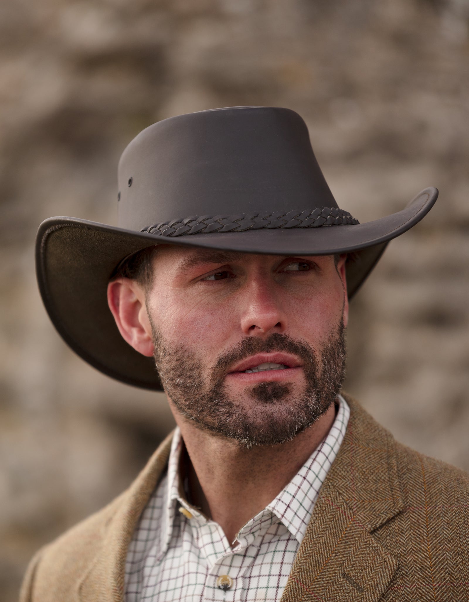 Men's Brown Australian Leather Hat M