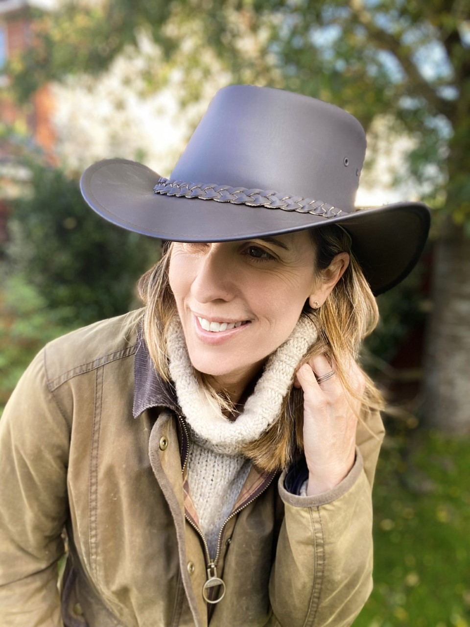 Brown Australian leather hat Willowbrook