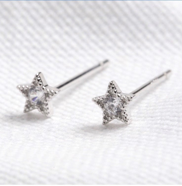 Sterling Silver Star Stud Earrings