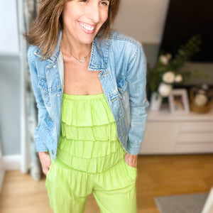 Neon Green Frill Jumpsuit