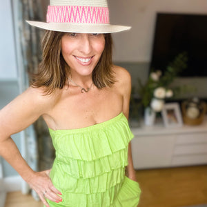 Neon Green Frill Jumpsuit