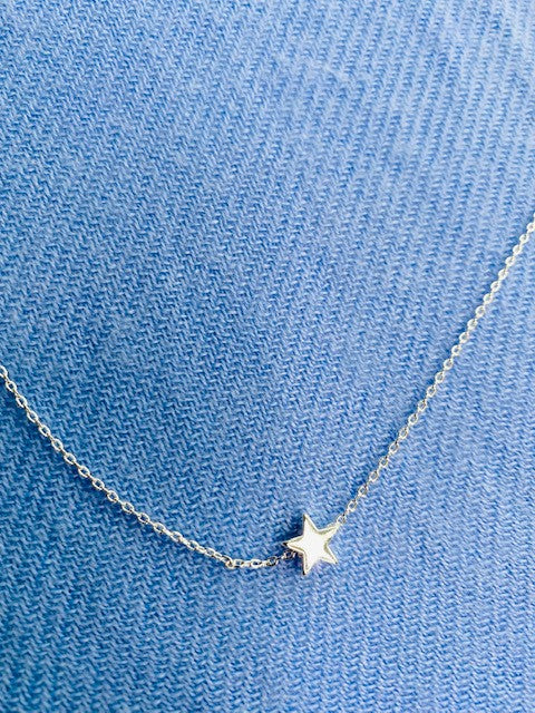 Star bead silver necklace